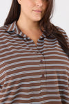 Roxanne tunic - Brown & light blue stripes