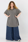 Roxanne tunic - Grey & light yellow stripes