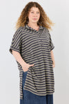 Roxanne tunic - Grey & light yellow stripes