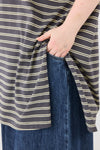 Roxanne tunic - Grey & light yellow stripes