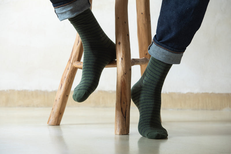 Small stripes socks - green