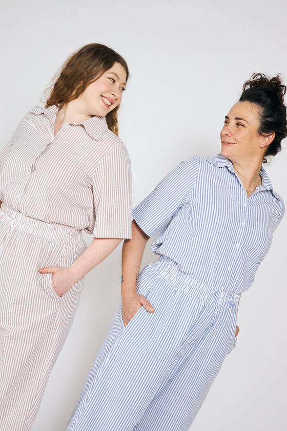 Earth pants - Moca stripes