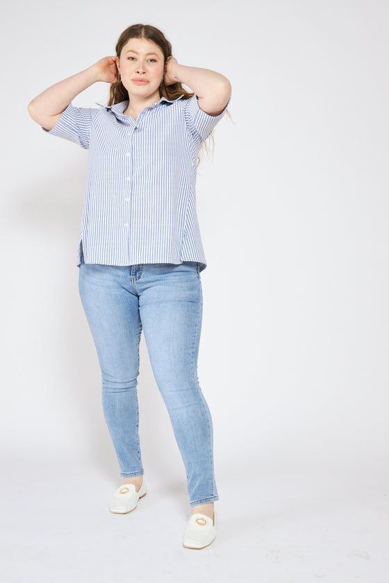 Earth shirt - Blue stripes