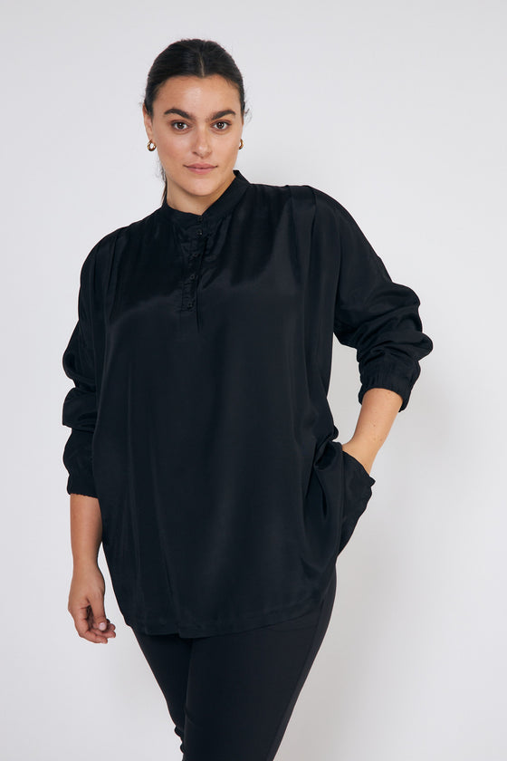 New Blush Shirt - Black (7385418498240)