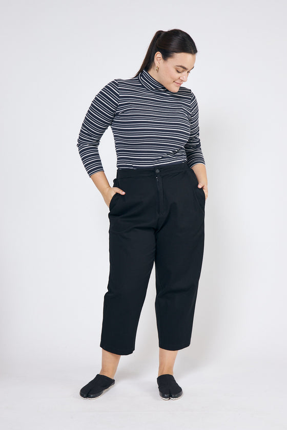Echo top - Navy & White (7385567625408)